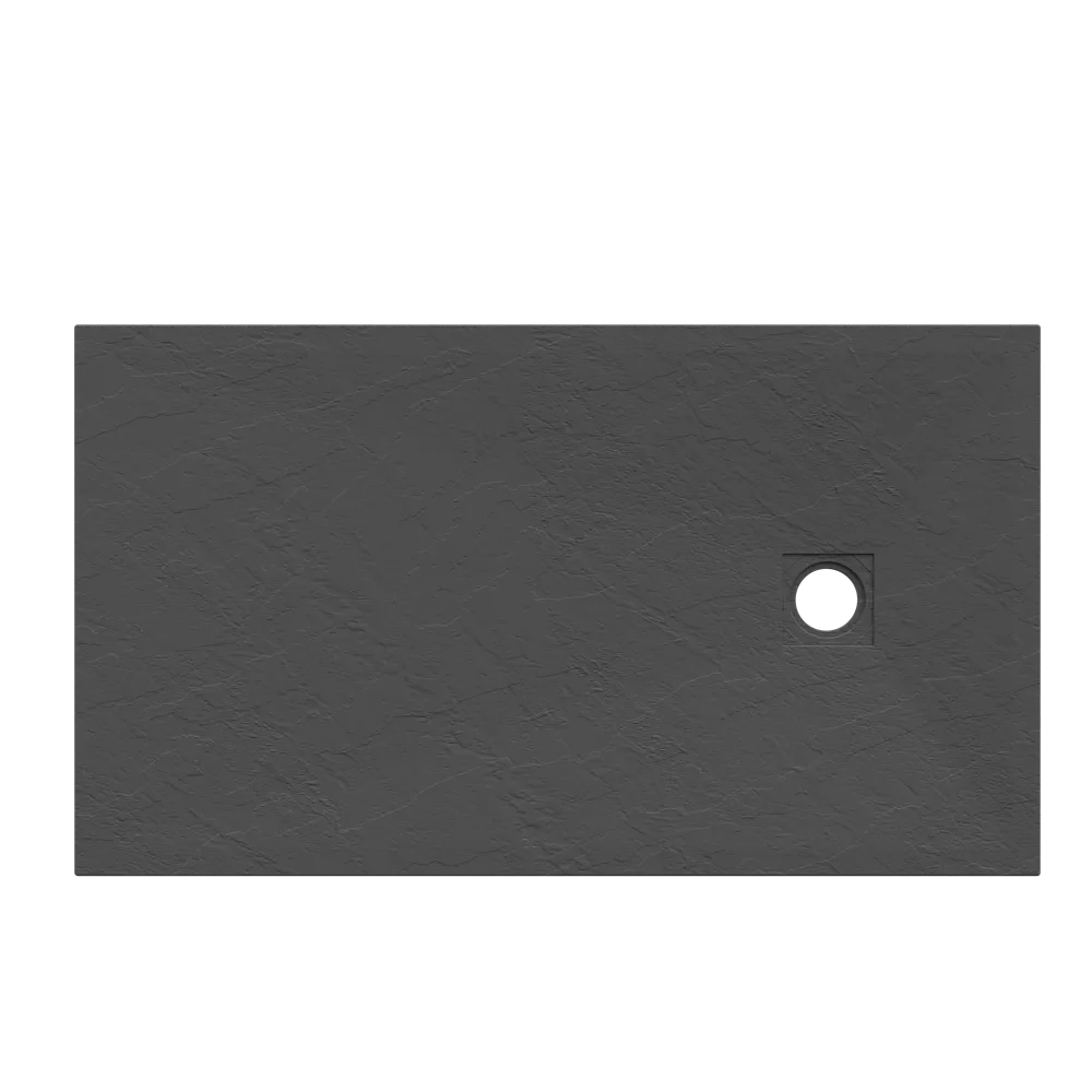 Piatto doccia rettangolare 80x90 cm in marmoresina grigio antracite effetto pietra h3 cm | Milos