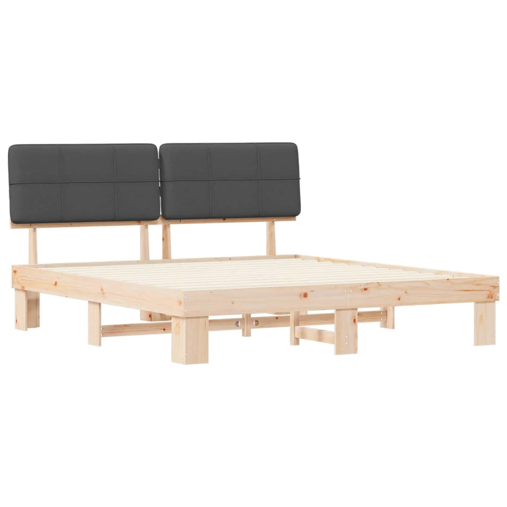 Letto con Testiera Rivestita-Struttura Letto con Testiera Grigio scuro 180 x 200 cm 847444