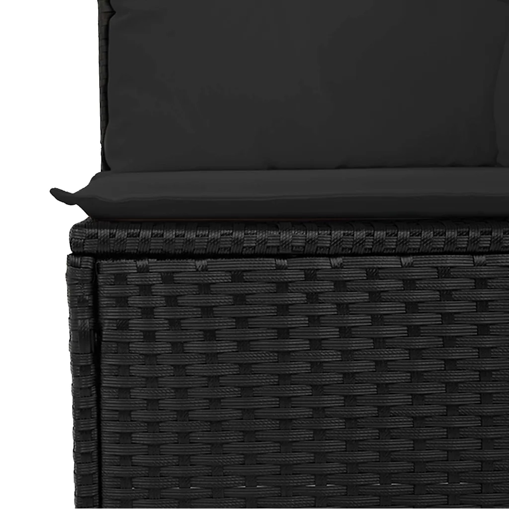 Set Divani da Giardino con Cuscini 7pz Nero Polyrattan 3326946