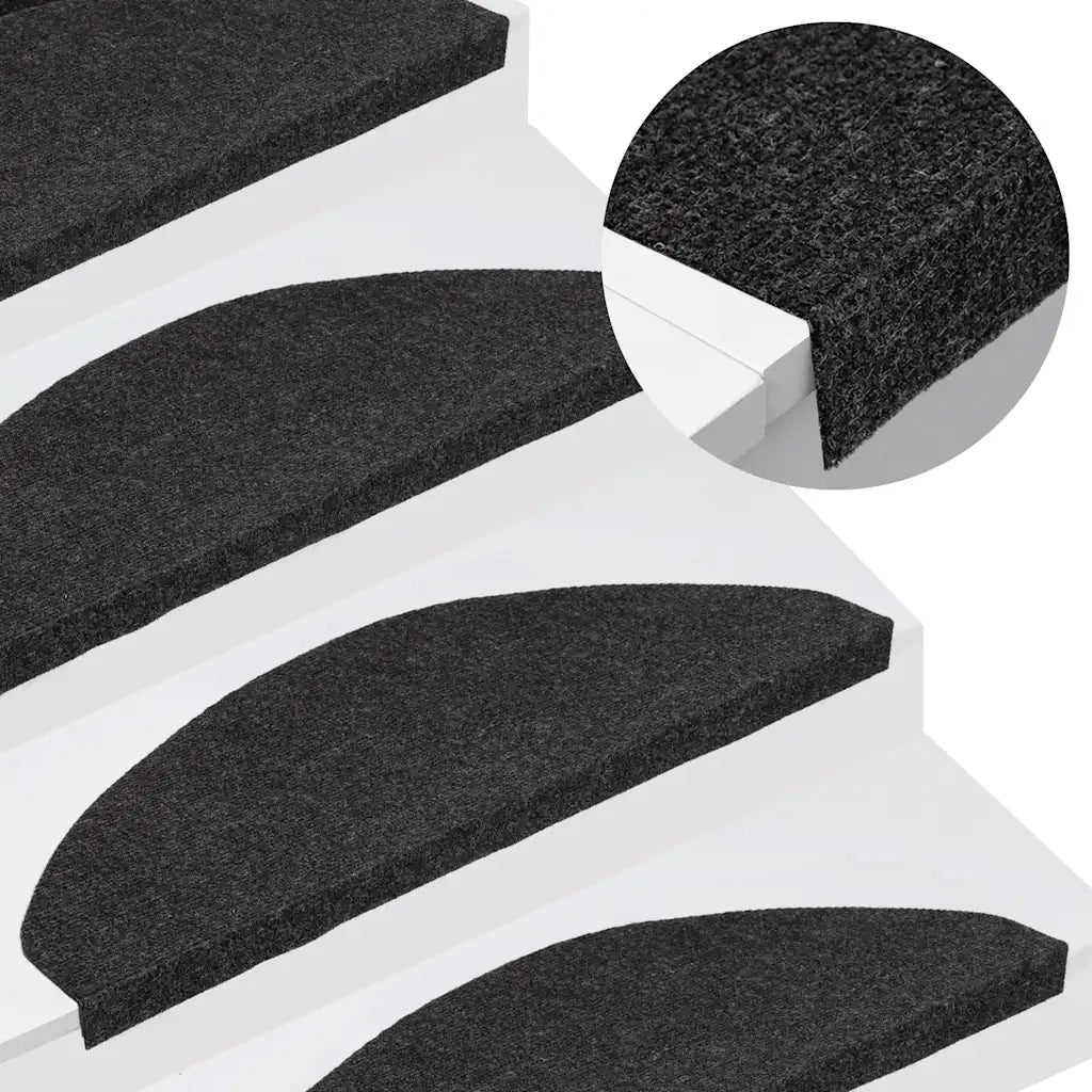Tappetini Autoadesivi per Scale 10 pz | Gradini per Scale Neri 65x22,5x3,5 cm