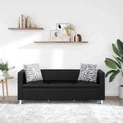 Divano a 3 Posti in Similpelle Nero 242208