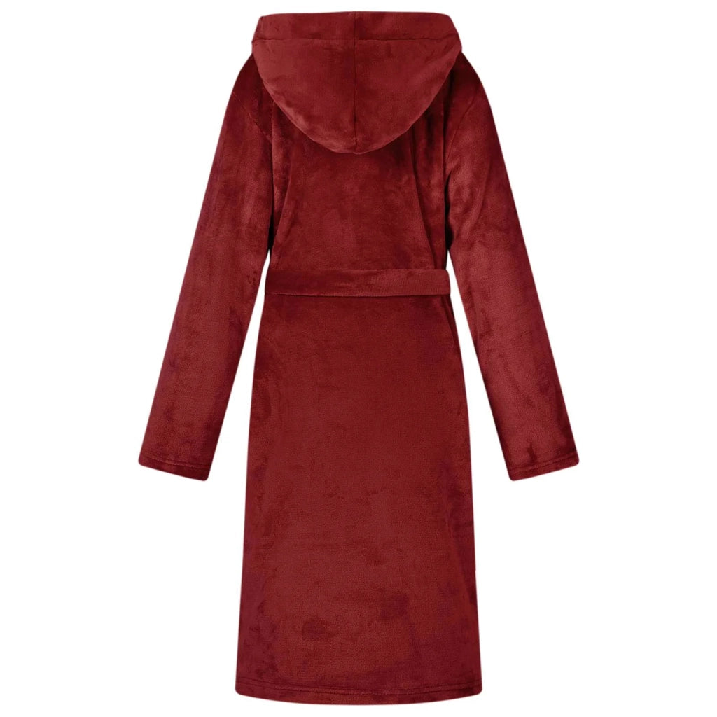 Accappatoio con Cappuccio Rosso Bordeaux l Flanella CFW3510499