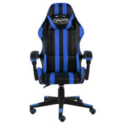 Sedia da Ufficio | Sedia da Gaming Nero e Blu in Similpelle