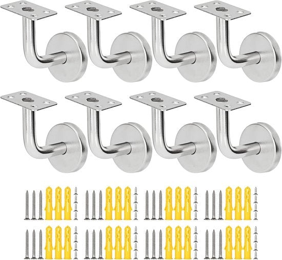 Bracciali di sostegno in acciaio inox - argento - 8 pezzi