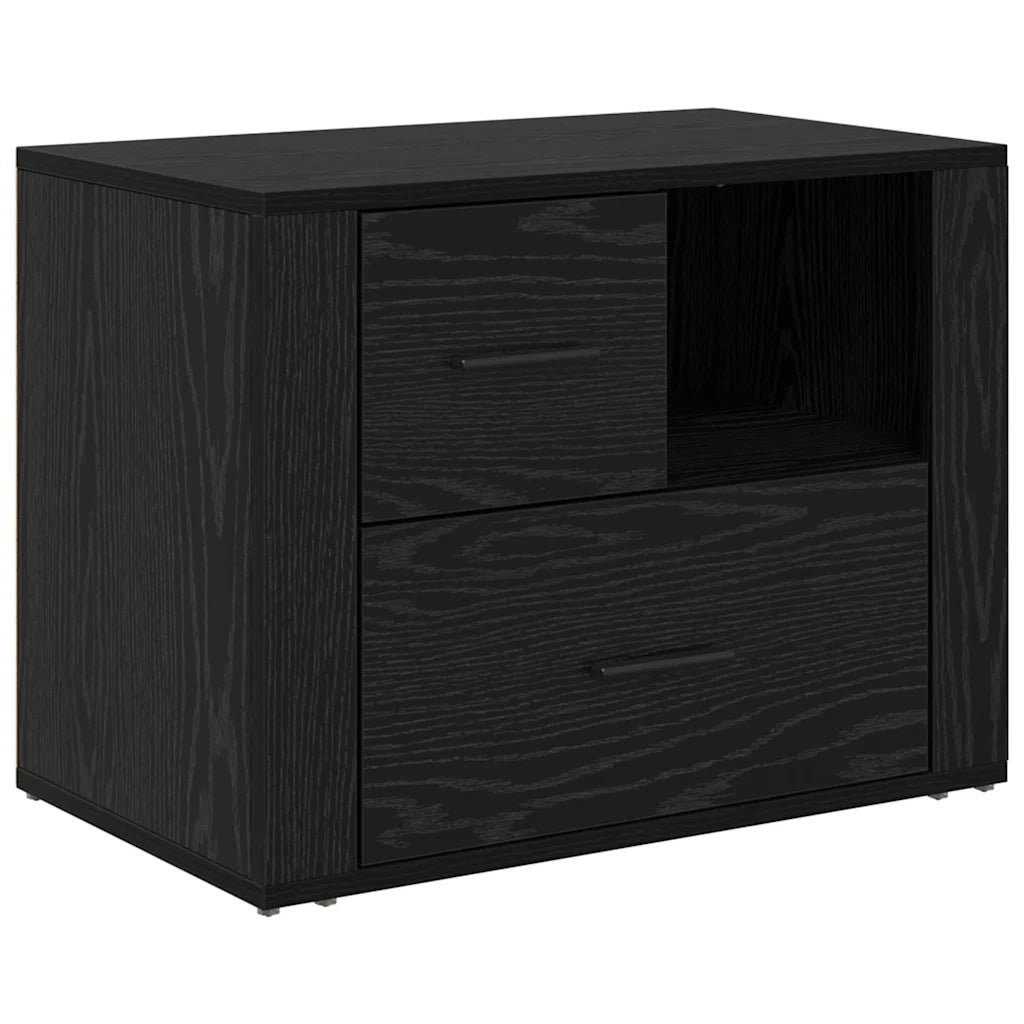 Armadio da Notte Rovere Nero 35 x 60 x 50 cm Legno multistrato 881089