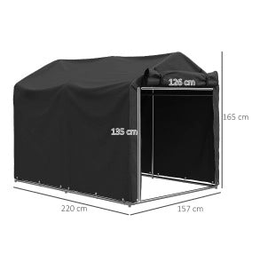 Tenda deposito da esterno impermeabile 220 x 157 x 165 cm nera