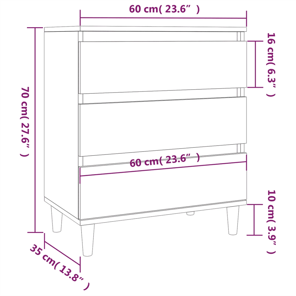 Credenza | Madia | Buffet da pranzo | Armadio da pranzo Grigio Cemento 60x35x70 cm in Legno Multistrato