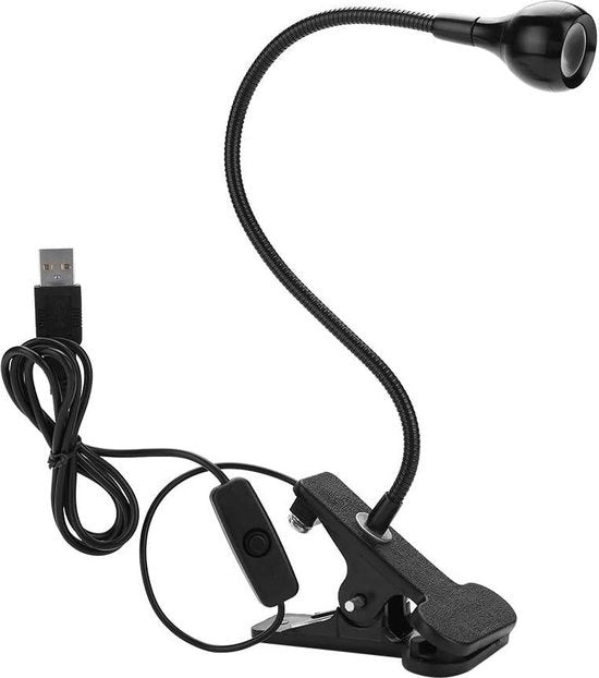 Lampada UV a LED con Clip e Interruttore - Riparazione di Telefoni Cellulari e Gelnageli con Luce Ultravioletta LED a 3W - Bureaulampa Flessibile con Schermo e Interruttore.
