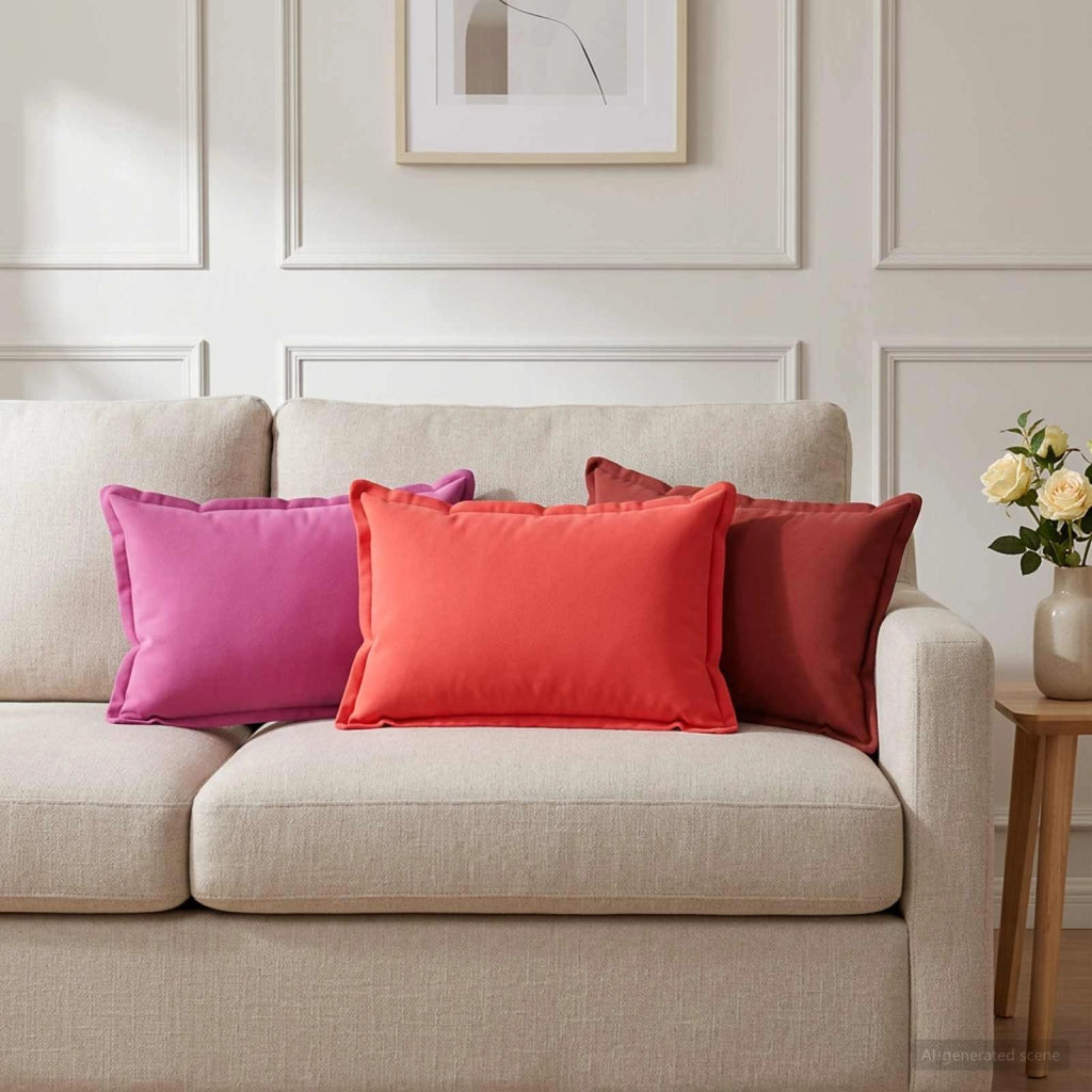 Cuscino 2 pz HOUTEN Rosa 40 x 60 cm Poliestere 933376