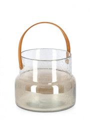 Vaso in Vetro Beige Moderno da Interno H18,4 cm - HYE-JIN