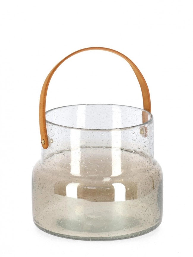 Vaso in Vetro Beige Moderno da Interno H18,4 cm - HYE-JIN