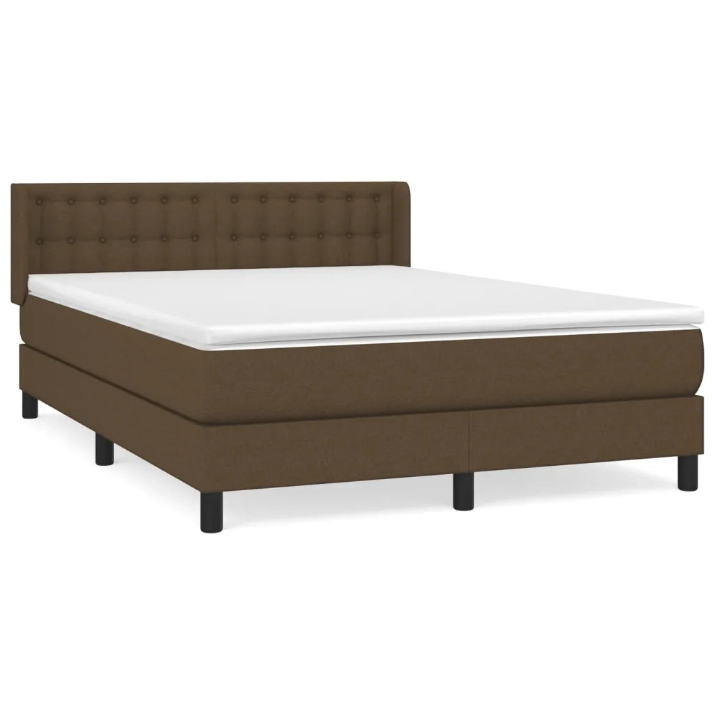 Giroletto a Molle con Materasso Marrone Scuro 140x190cm Tessuto 3130028