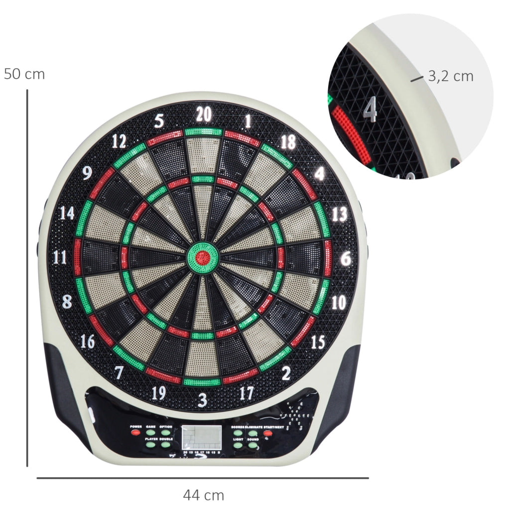 Bersaglio Elettronico per Freccette con Display LCD 18 Giochi e 159 Varianti per Fino a 8 Giocatori Nero
