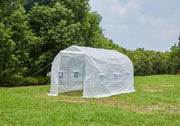 Serra Tunnel da Giardino 4x2x2m ¨C Xylo ¨C 6 Finestre Traspiranti Porta Avvolgibile Bianco