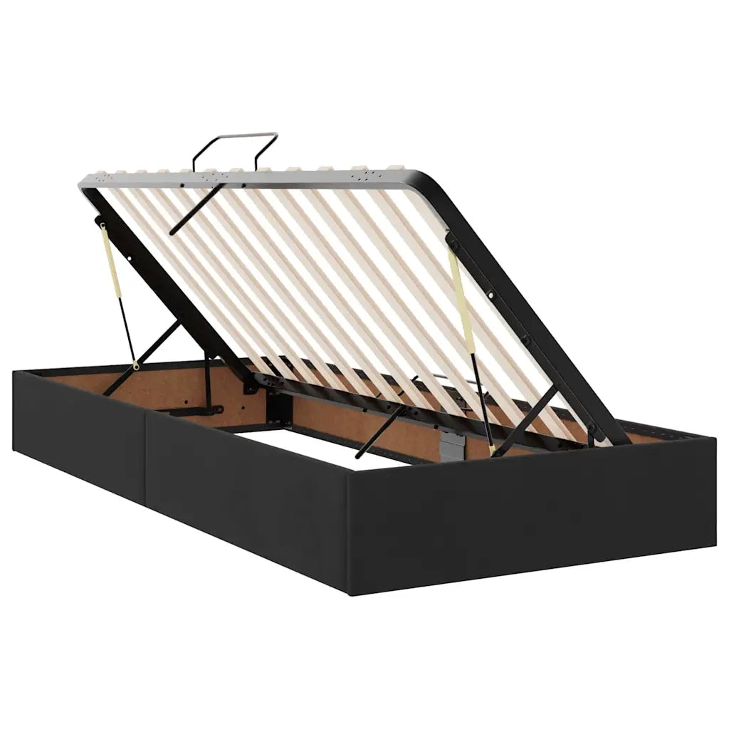 Letto con contenitore e LED con led Nero 90 x 200 cm Velluto