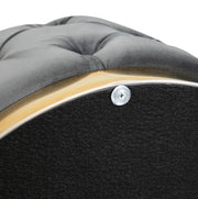 Pouf Vintage in Metallo e Schiuma con Spazio Contenitore, 55x55x42 cm, Grigio Carbone