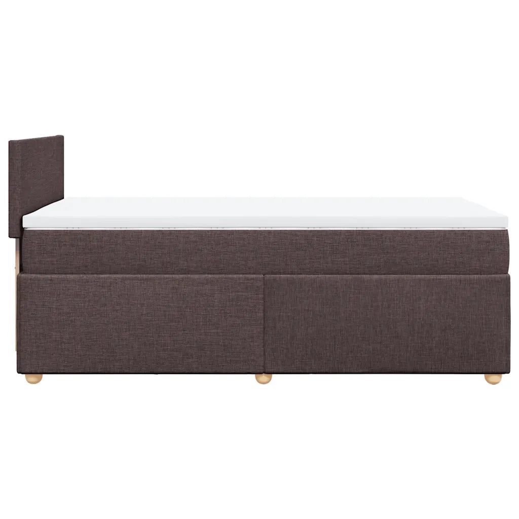 Giroletto a Molle con Materasso Marrone Scuro 80x200 cm Tessuto 3286503