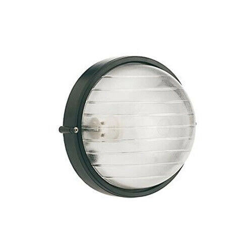 Plafoniera Tonda Muro da Esterno Lampada Parete Gabbia Illuminazione Luce Sovil Colore: Nera, Dimensione: Piccola - H 18 cm