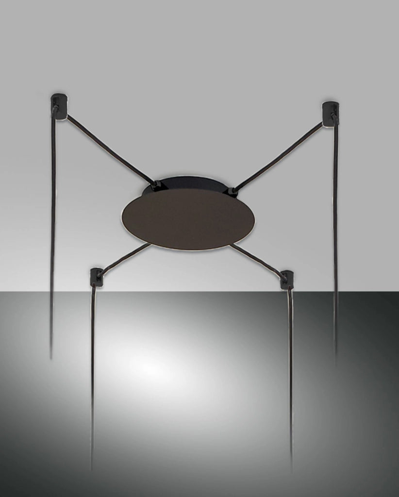 3749-54-101 EDISON MONTATURA NERA TONDA D.25CM 4 FORI