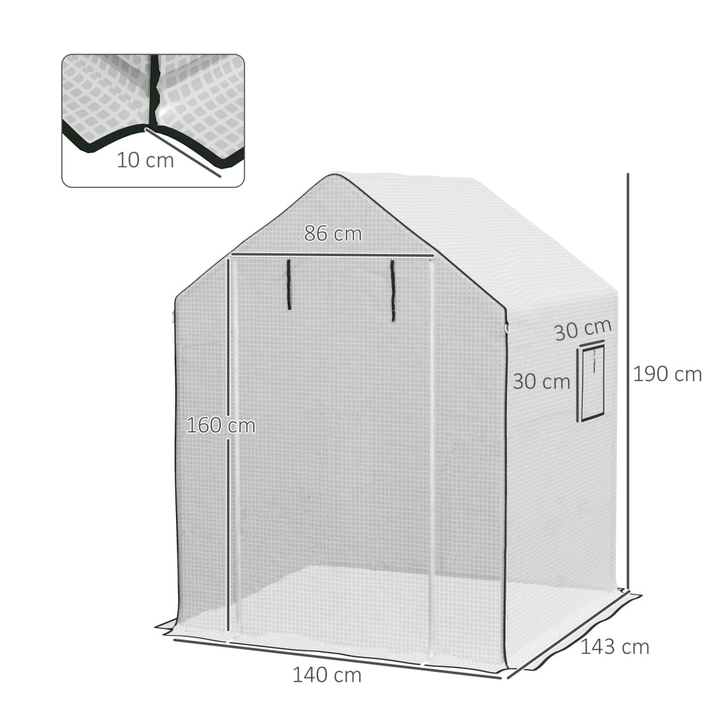 Copertura sostitutiva per serra PE bianca 140x143x190 cm