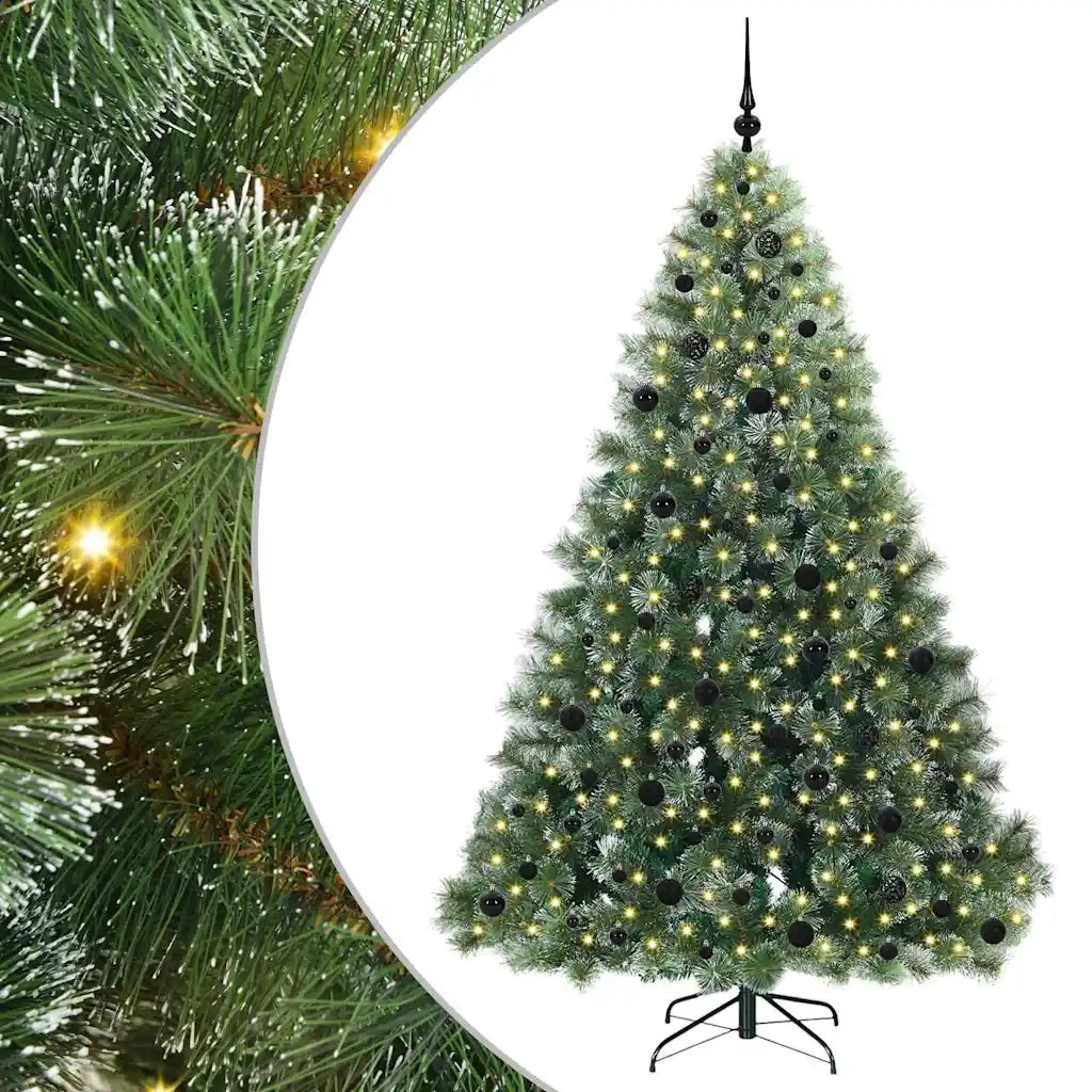Albero di Natale artificiale con 300 LED Verde 210 cm PE e PVC
