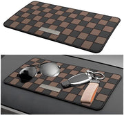 Mat di protezione per cruscotto Antiscivolo - Multifunzionale - Per occhiali/Telefoni cellulari/Monete - PVC - 27x15x0,3 cm - Nero/Bruno - Supporto cruscotto