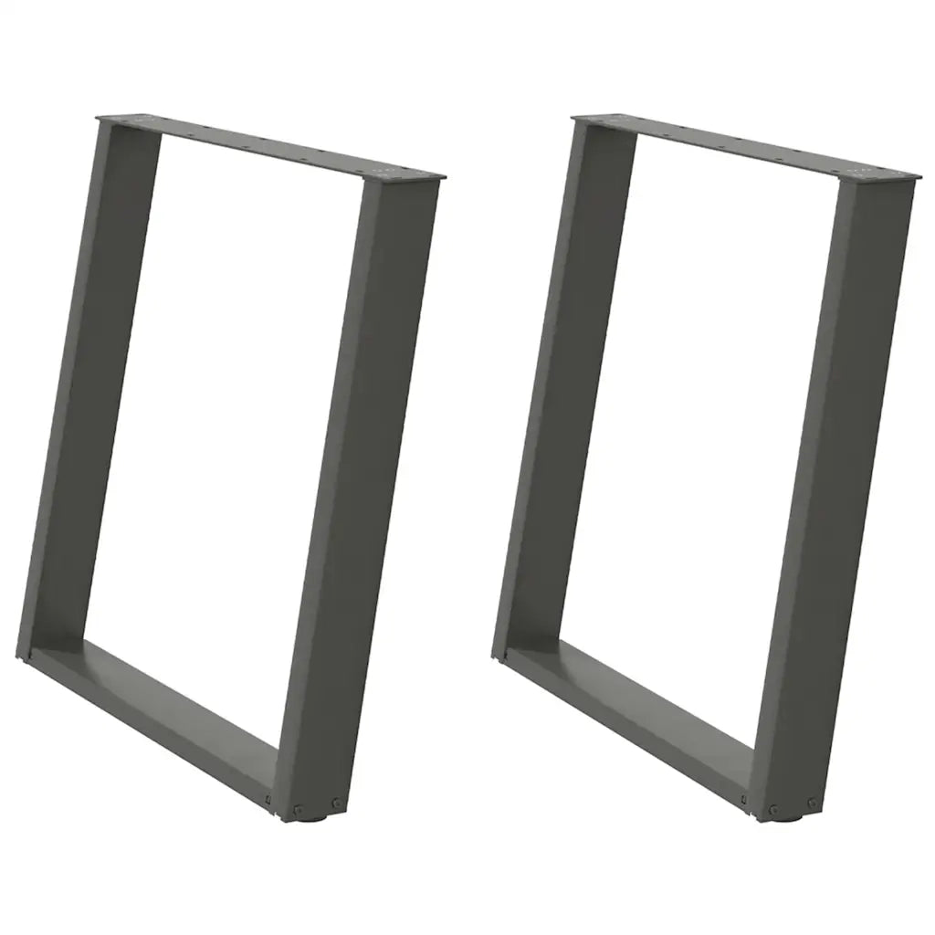 Gambe per tavolo da pranzo forma U 2 pz Antracite 80x(72-73) cm 4012798