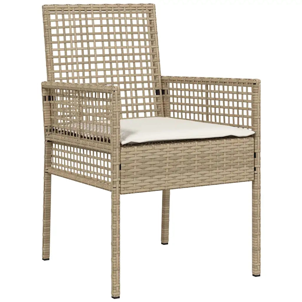Set da Pranzo per Giardino 11 pcs Beige polyrattan 3334894