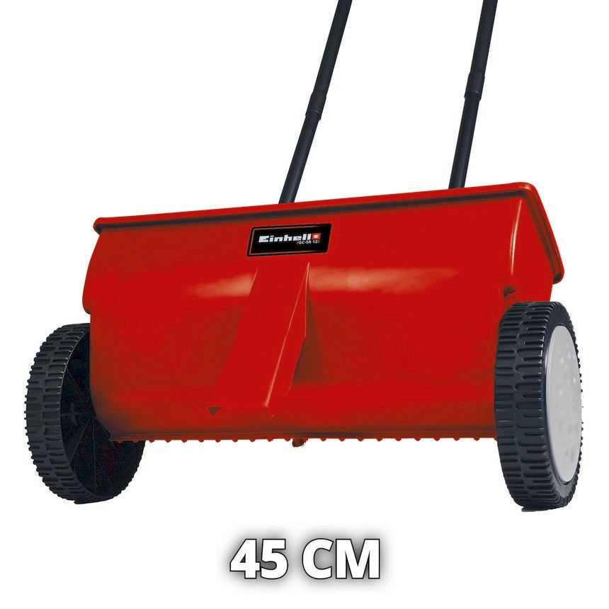 Einhell 3415238 GC-SR 12 Carrello Spargitore 12 L larghezza spargimento 45 cm 9 livelli regolazione diametro ruote 200 mm