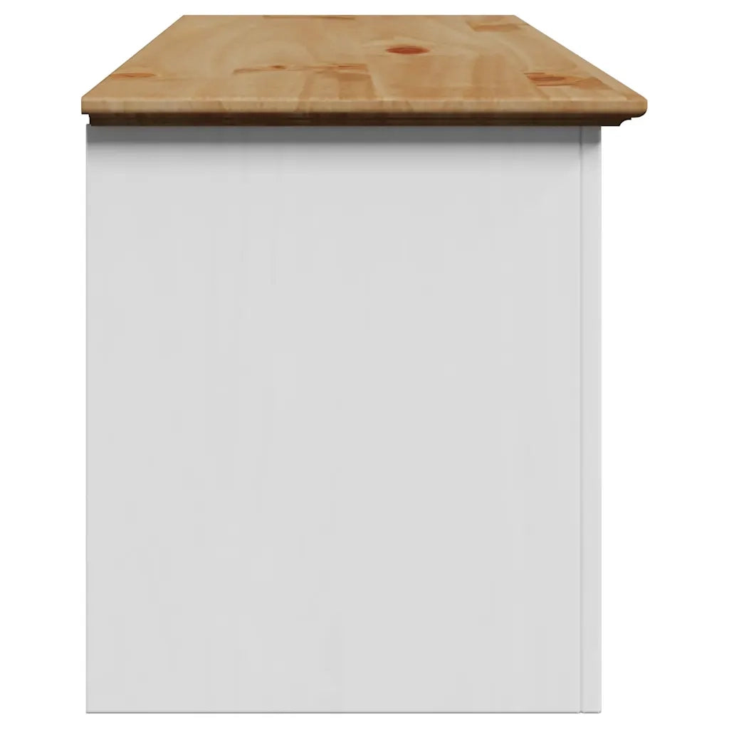 Panca da Ingresso BODO Bianca e Marrone 114x40x45 cm