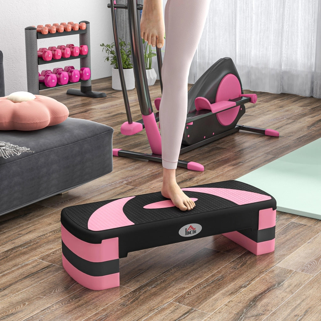 Stepper fitness ¨C Minimal ¨C 80x31x20 cm nero rosa chiaro