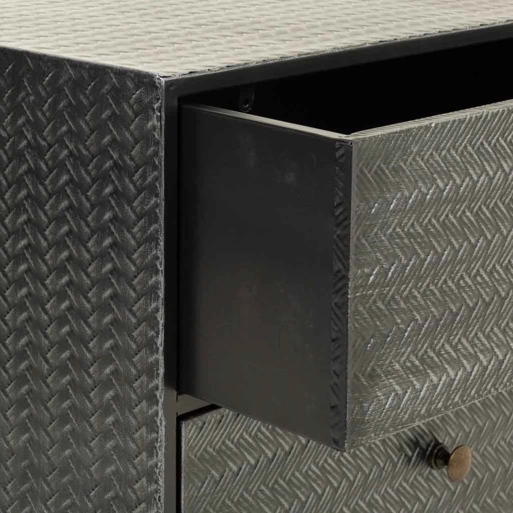 Comodino in metallo grigio 50x30x56h