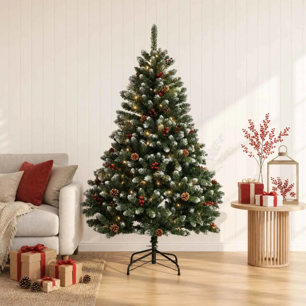 Albero di Natale Artificiale con Rami Pieghevoli 180 cm 300 LED 42054586