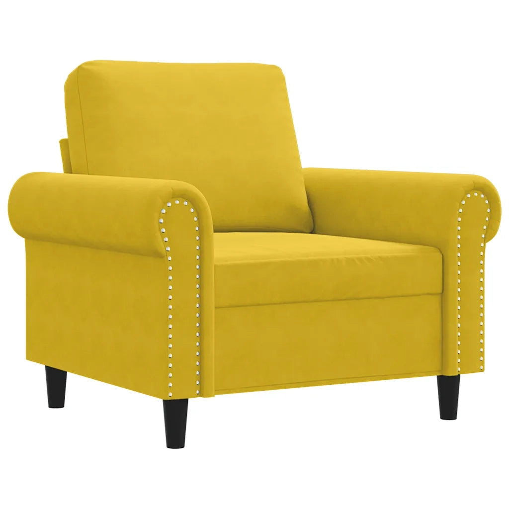Poltrona Giallo 60 cm Velluto 359515