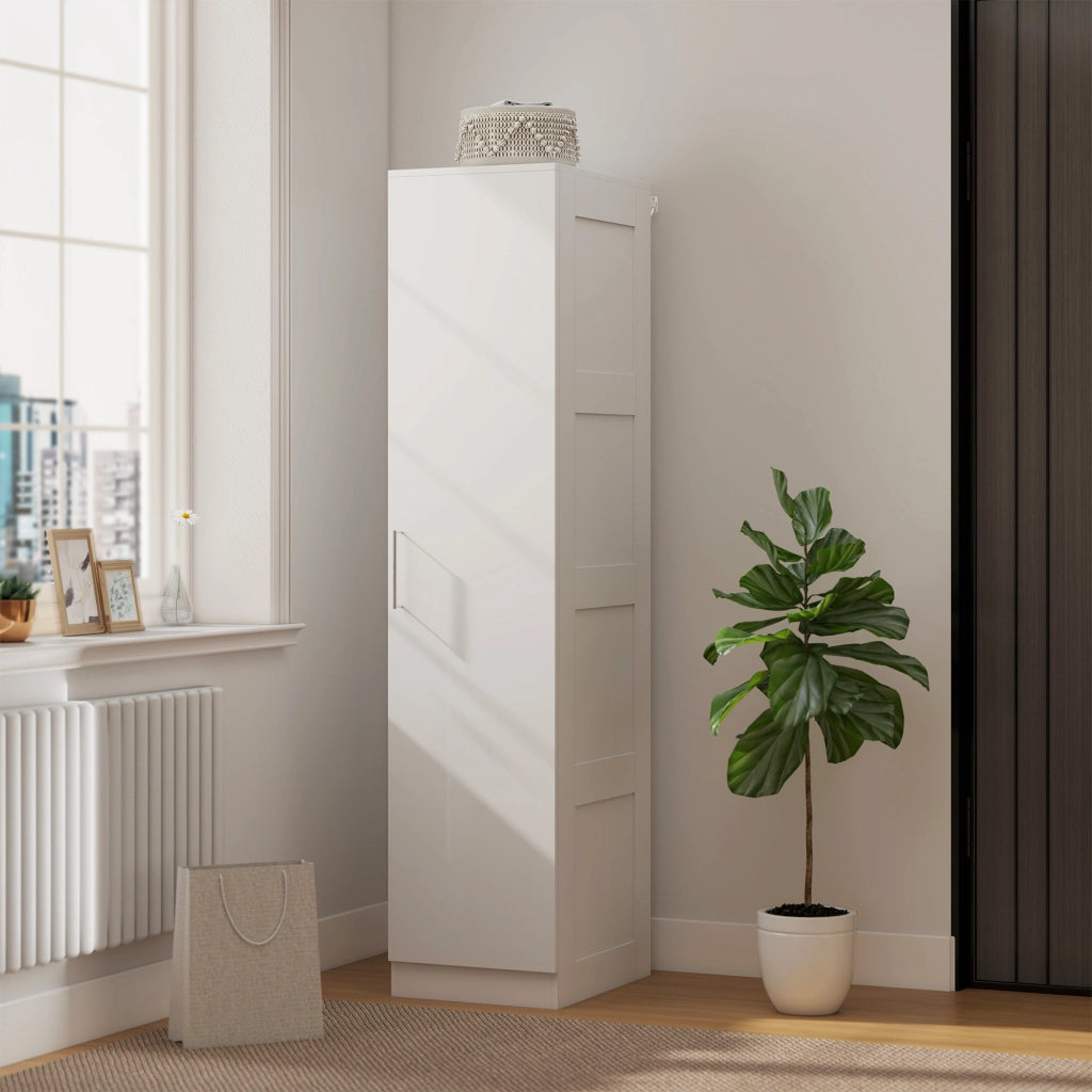 Armadio a battenti con appendiabiti e ripiani ¨C Minimal ¨C 40x52x180 bianco