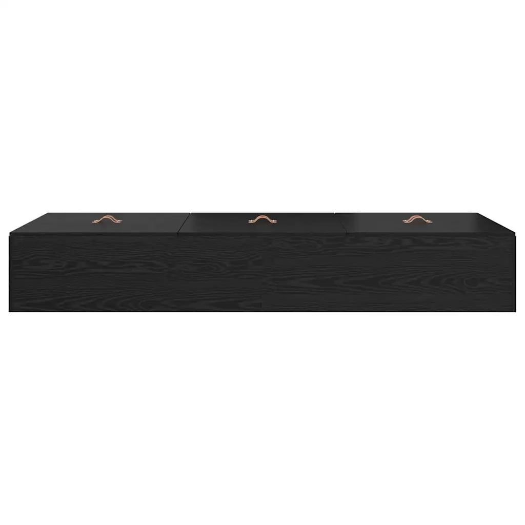 Letto singolo | Letto per adulti | Struttura letto con contenitore Rovere Nero 100 x 200 cm