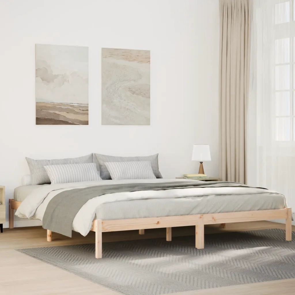 Letto Extra Lungo senza Materasso-Struttura Letto 180x210 cm in Legno di Pino 950038