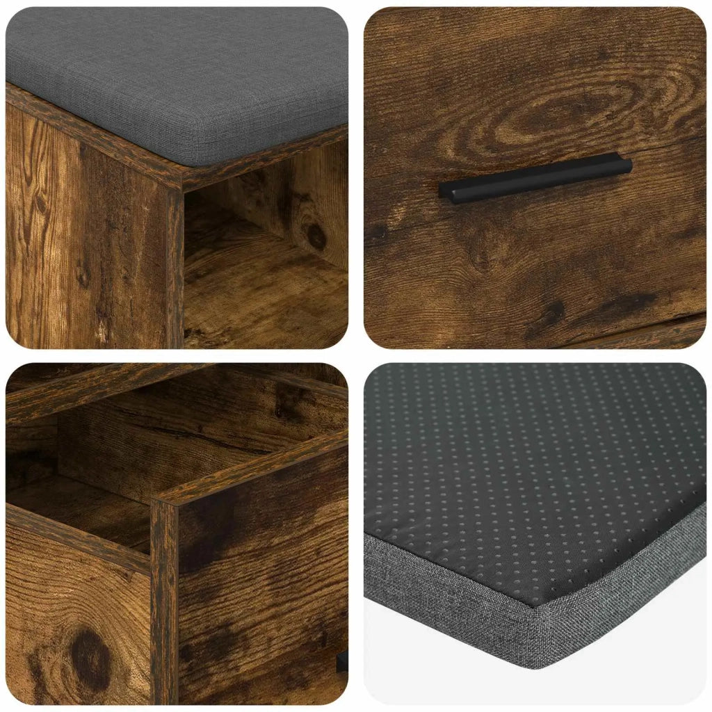 Panca per ingresso Quercia Affumicata 60 x 38 x 46 cm