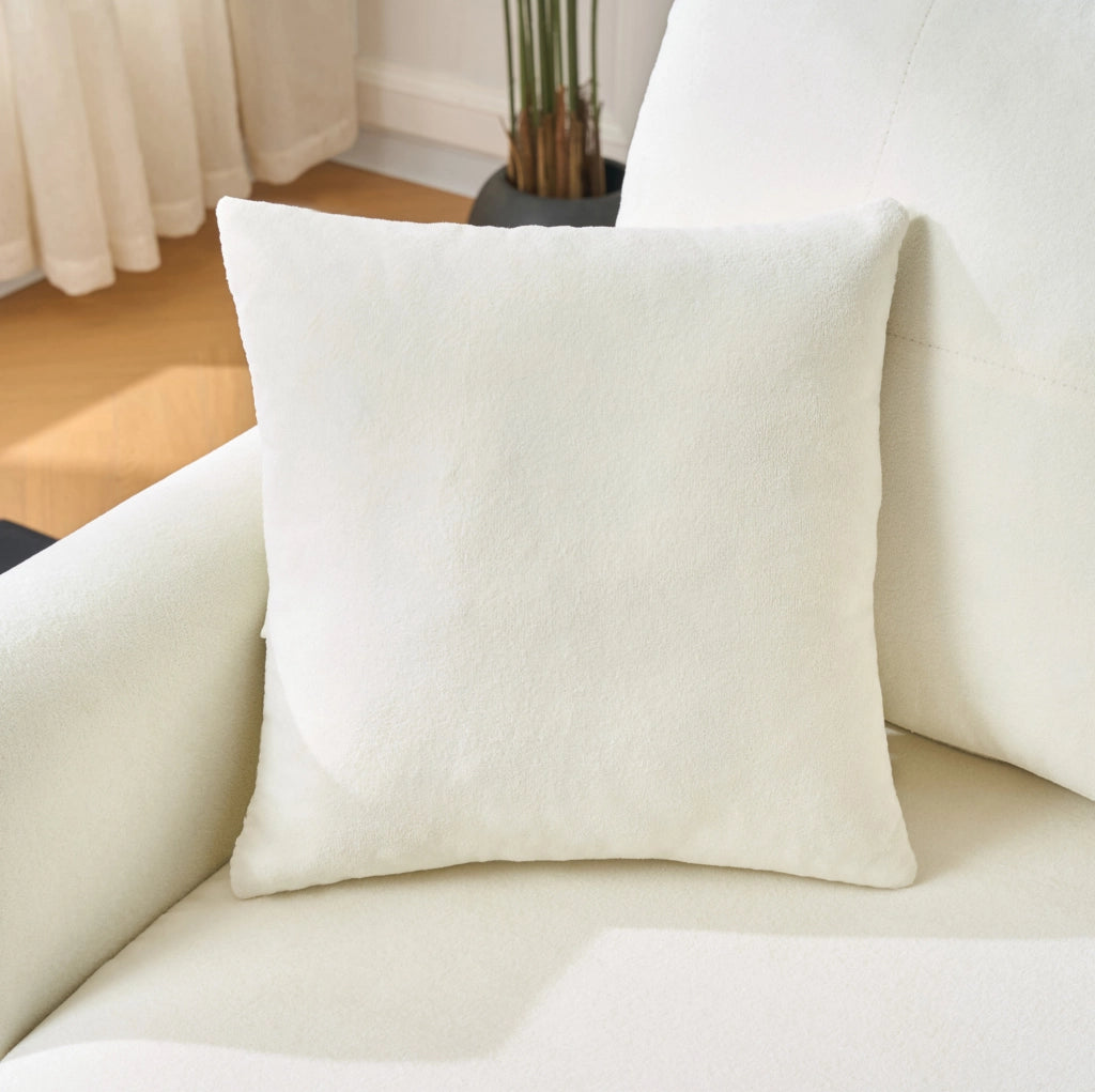Divano angolare a U con funzione letto e contenitore, ampio divano letto beige in tessuto chenille per soggiorno o camera ospiti
