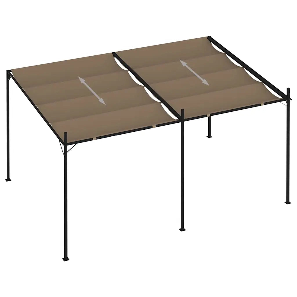 Gazebo con Tetto Retrattile 400x300x233 cm Grigio Talpa 313630
