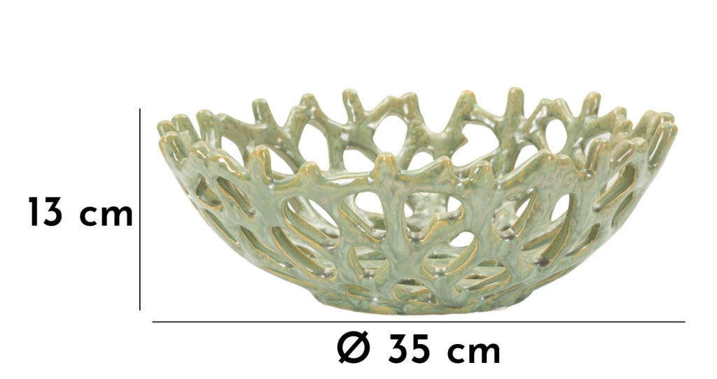 Svuotatasche Coral Ø35x13 cm in Ceramica Verde