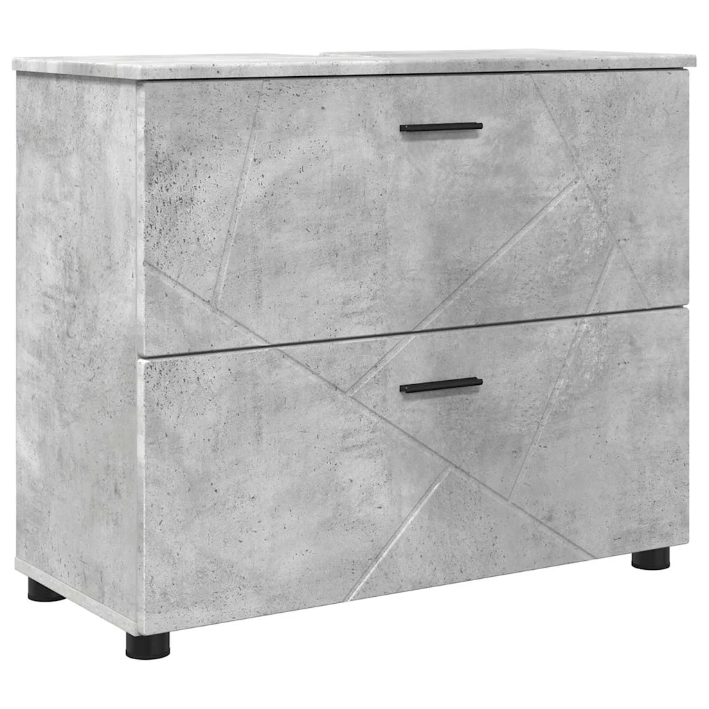 Set di mobili per il bagno con cassetto 5 pcs Grigio cemento