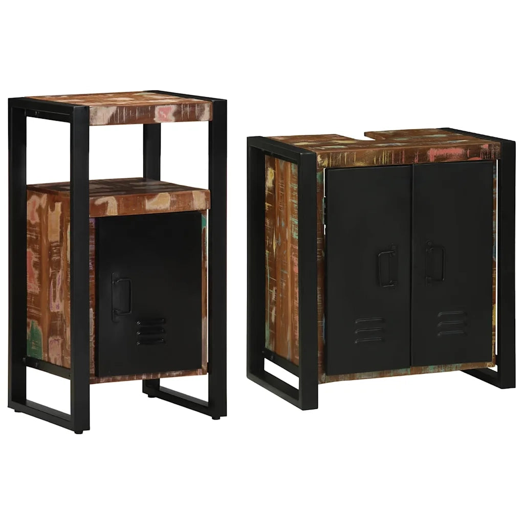 Set di mobili per il bagno 2 pcs Legno Recuperato Massello 3305601
