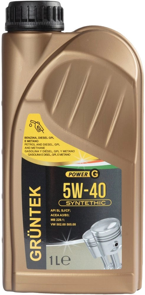Nuovo lubrificante Gruntek 5W-40 a base sintetica con capacitÃ  di 1L