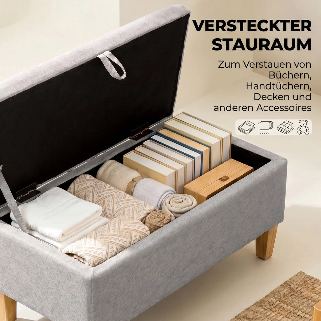 Poltrona con pouf e contenitore ¨C Minimal ¨C Grigio chiaro