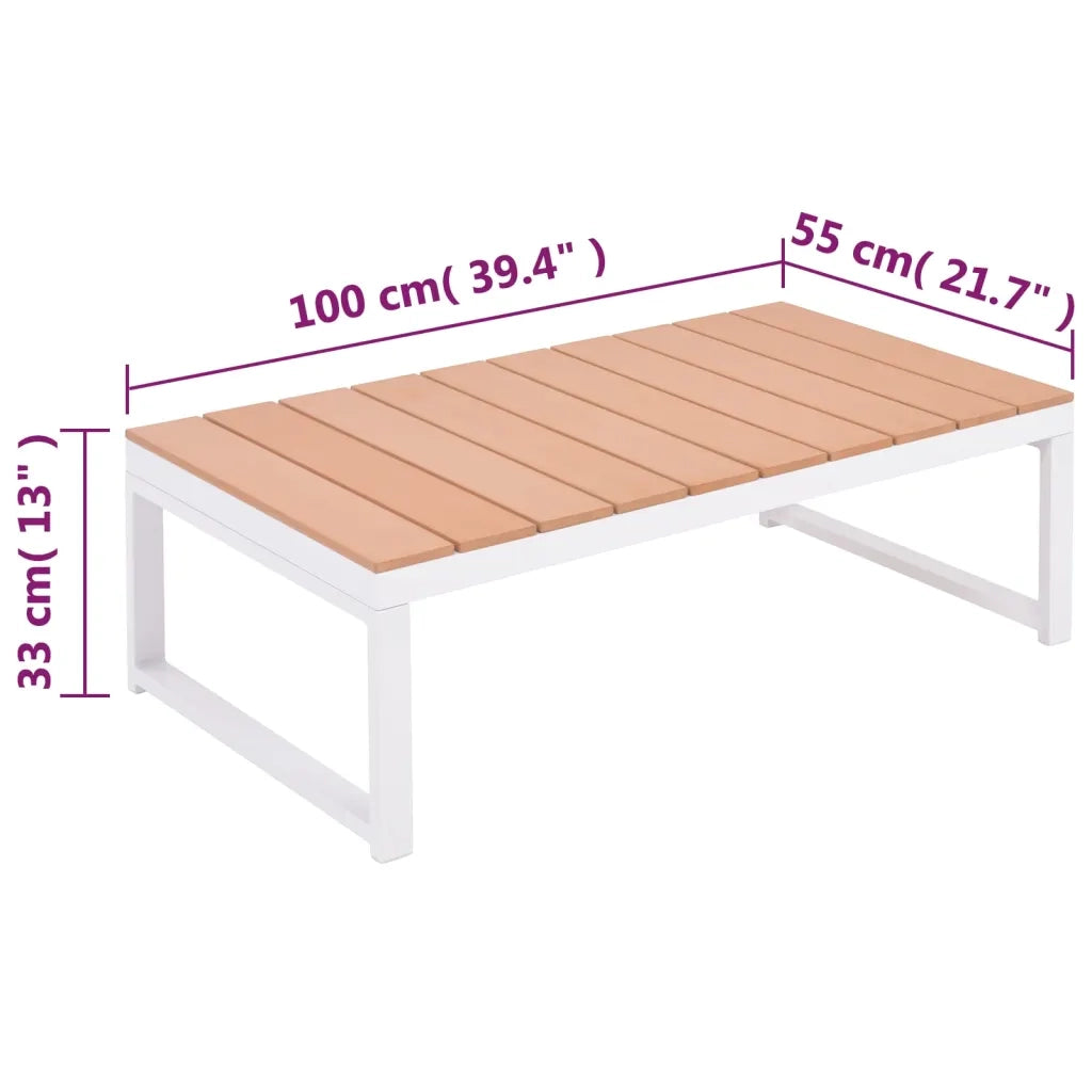 Set Divani da Giardino 4 pz con Cuscini in Alluminio e WPC 42867