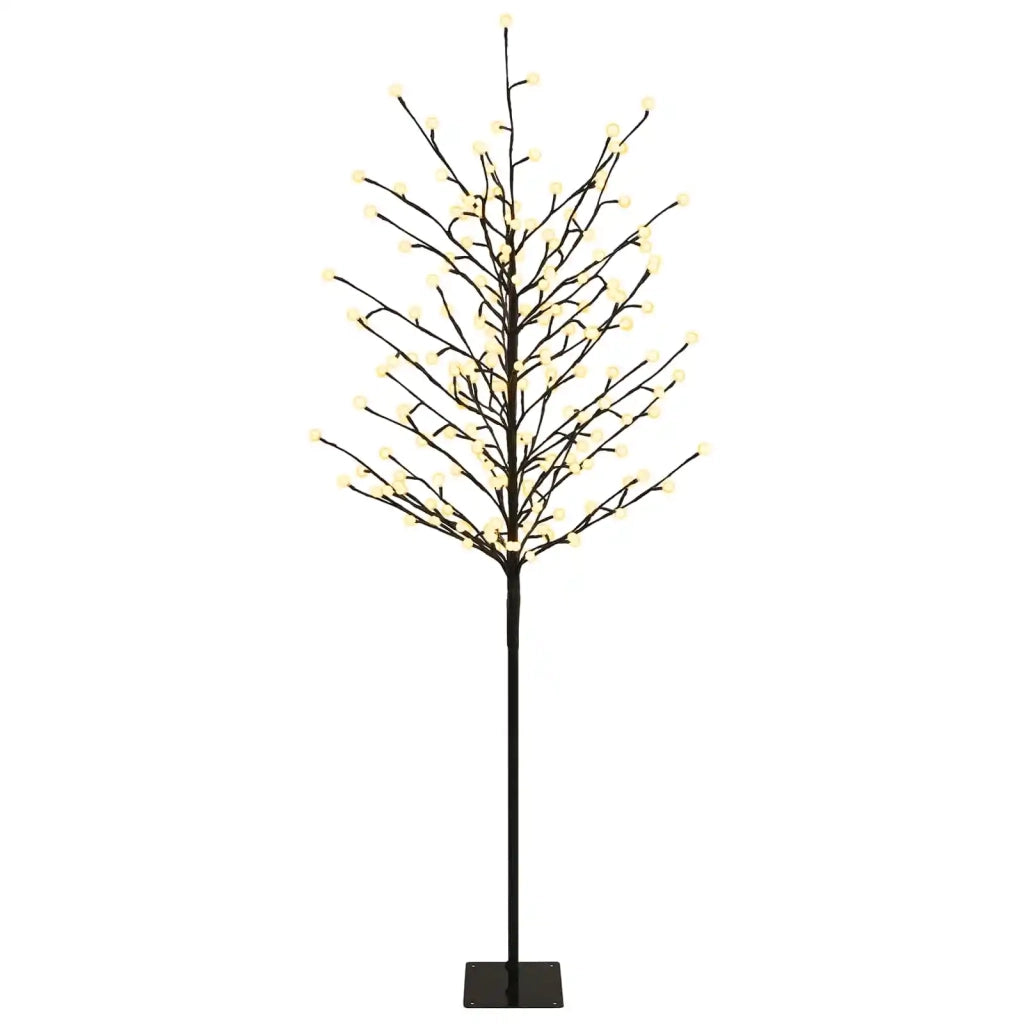 Albero di Natale con palline LED Nero 18 x 18 x 150 cm Acciaio 42055385