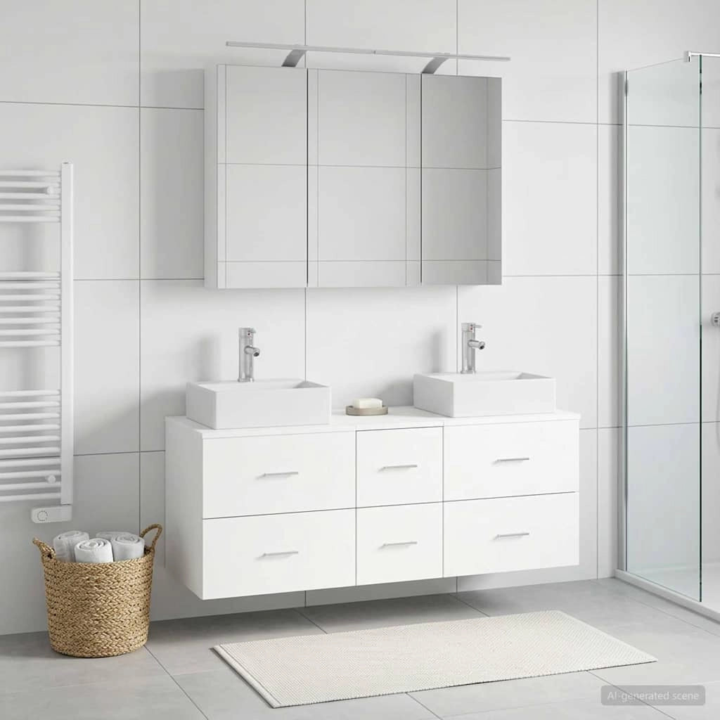 Set di mobili per il bagno 4 pz Bianco 3406815