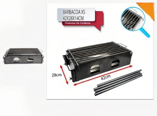 Barbecue a carbonella portatile e compatto 42x28x42cm per picnic campeggio e giardino robusto e pratico