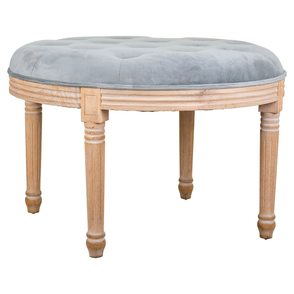 Sgabello imbottito in legno grigio d70x47h